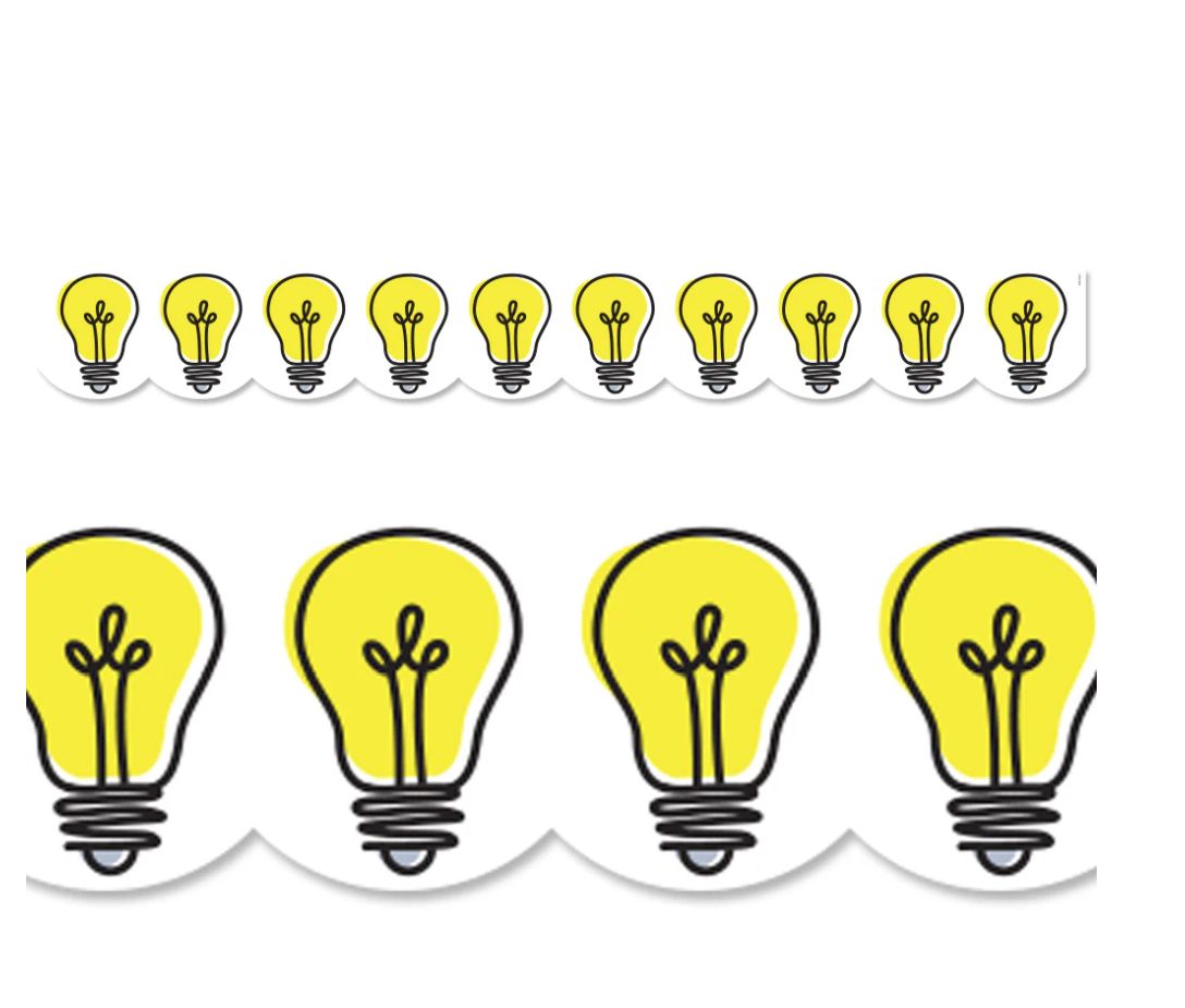 Doodle Lightbulbs Border