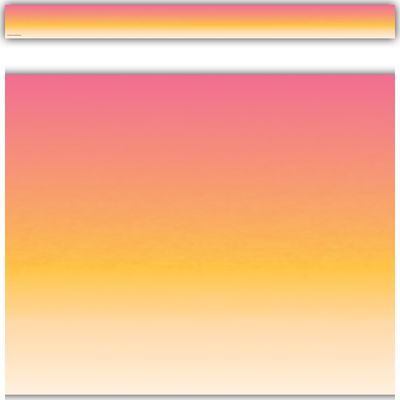 Pink and Orange Color Wash Straight Border Trim