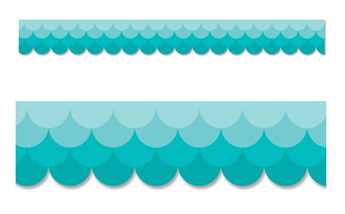 Ombre Turquoise Scallops EZ Border