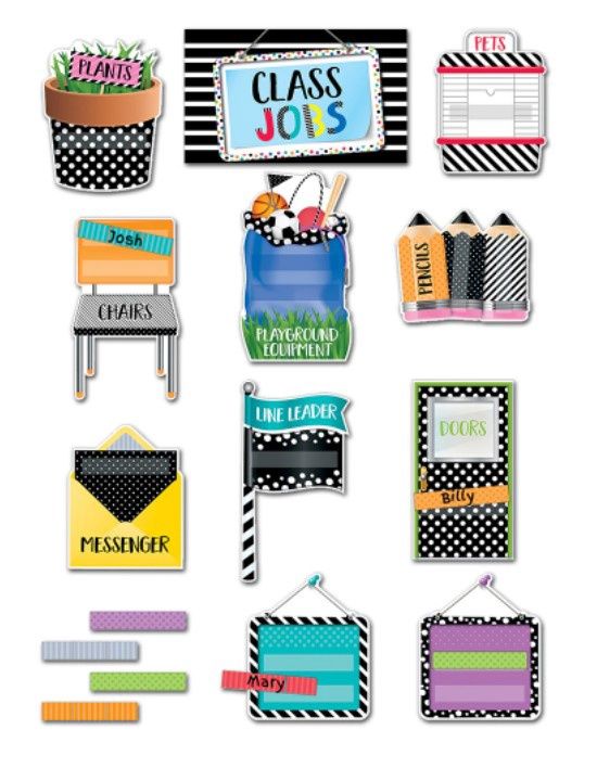 Bold &amp; Bright Class Jobs Mini Bulletin Board