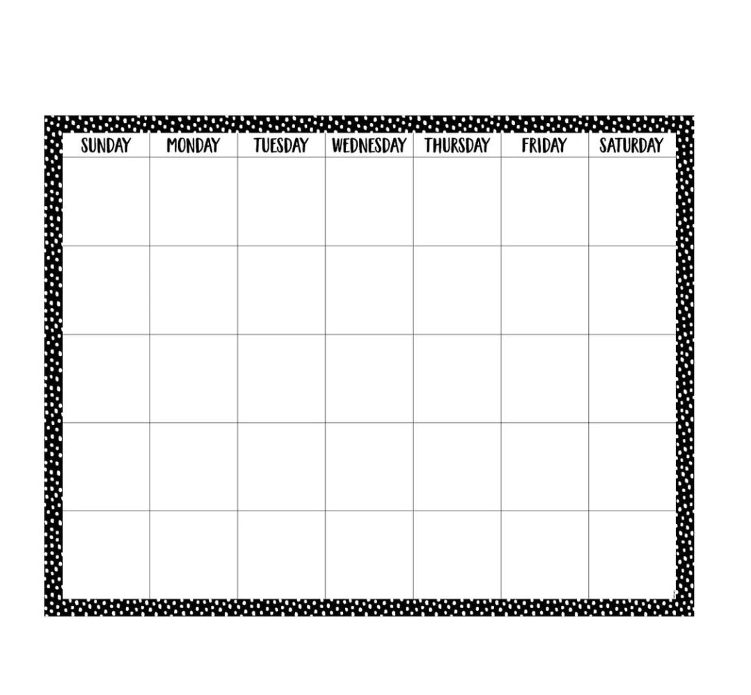 Messy Dots on Black Calendar Chart