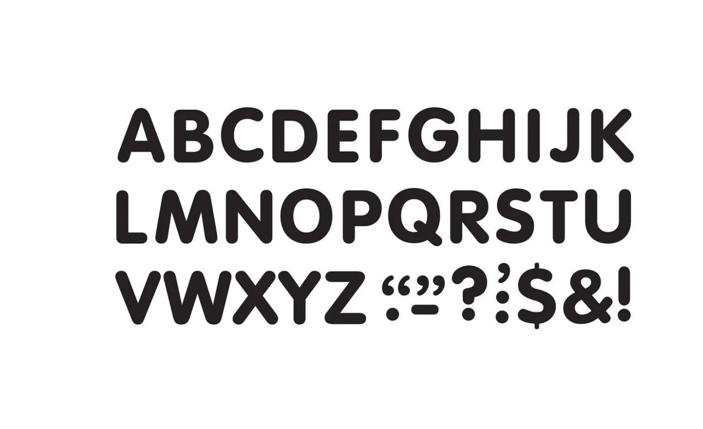 Black 2-Inch Letters &amp; Marks STICK-EZ Stick-On Letters