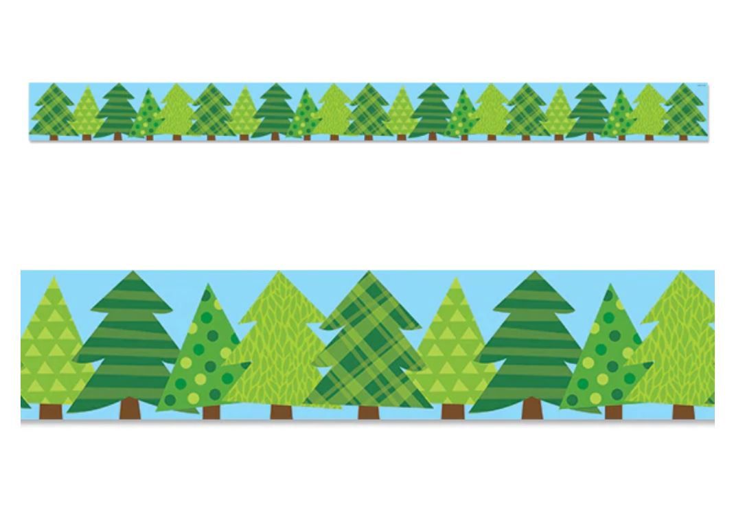 Patterned Pine Trees EZ Border (Woodland Friends)