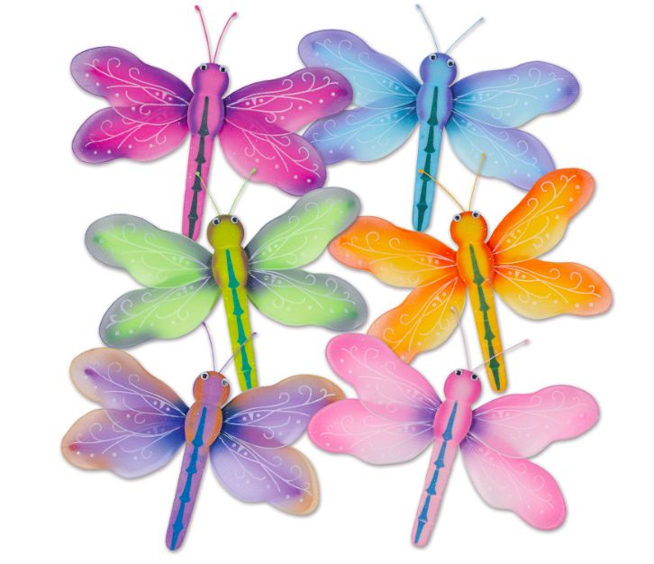 Nylon Dragonflies 11.5&quot; Assorted