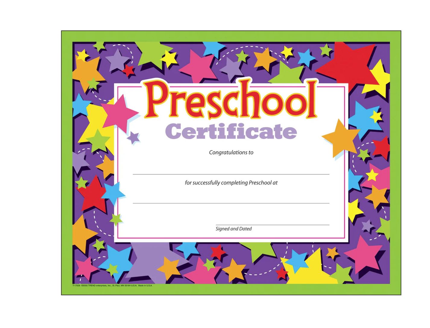Preschool Certificate