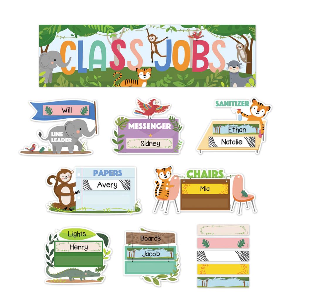 Jungle Friends Class Jobs Mini Bulletin Board