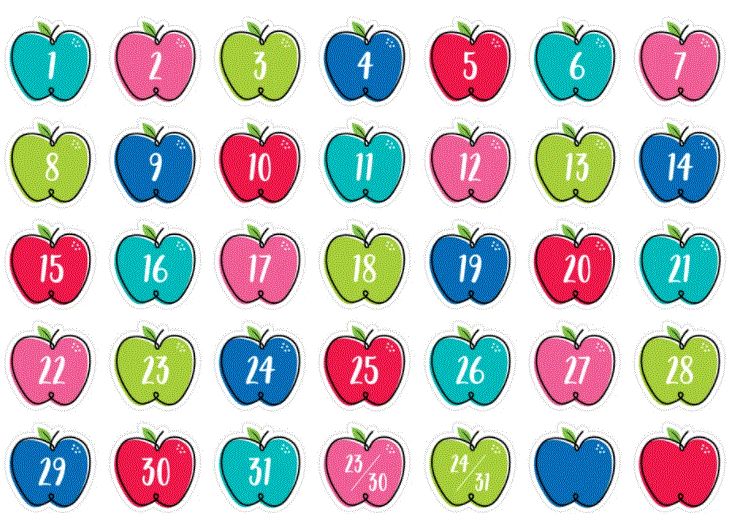 Doodle Apples Calendar Days