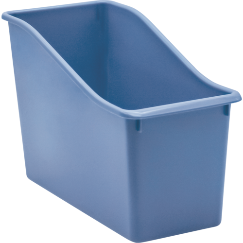 Slate Blue Plastic Storage Book Bin