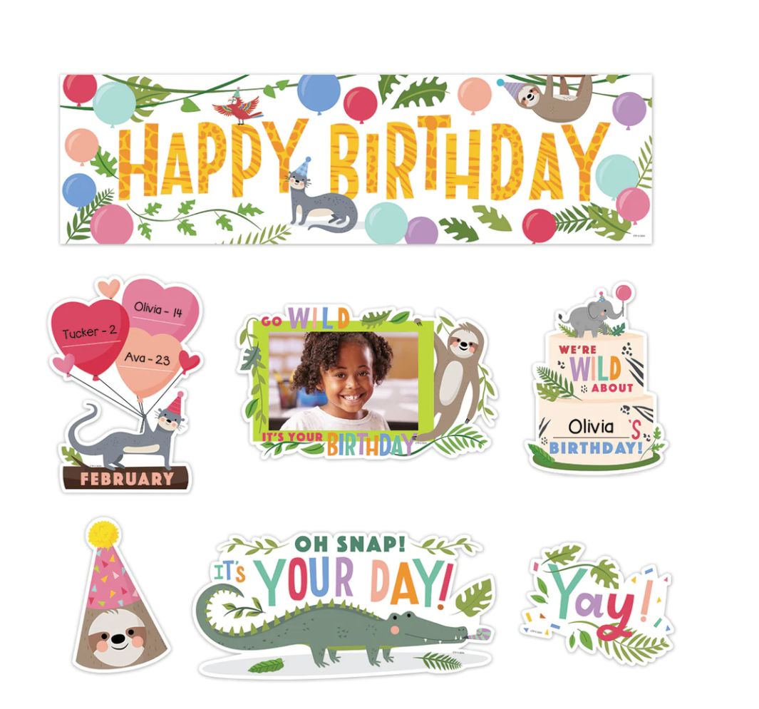 Jungle Friends Happy Birthday Mini Bulletin Board