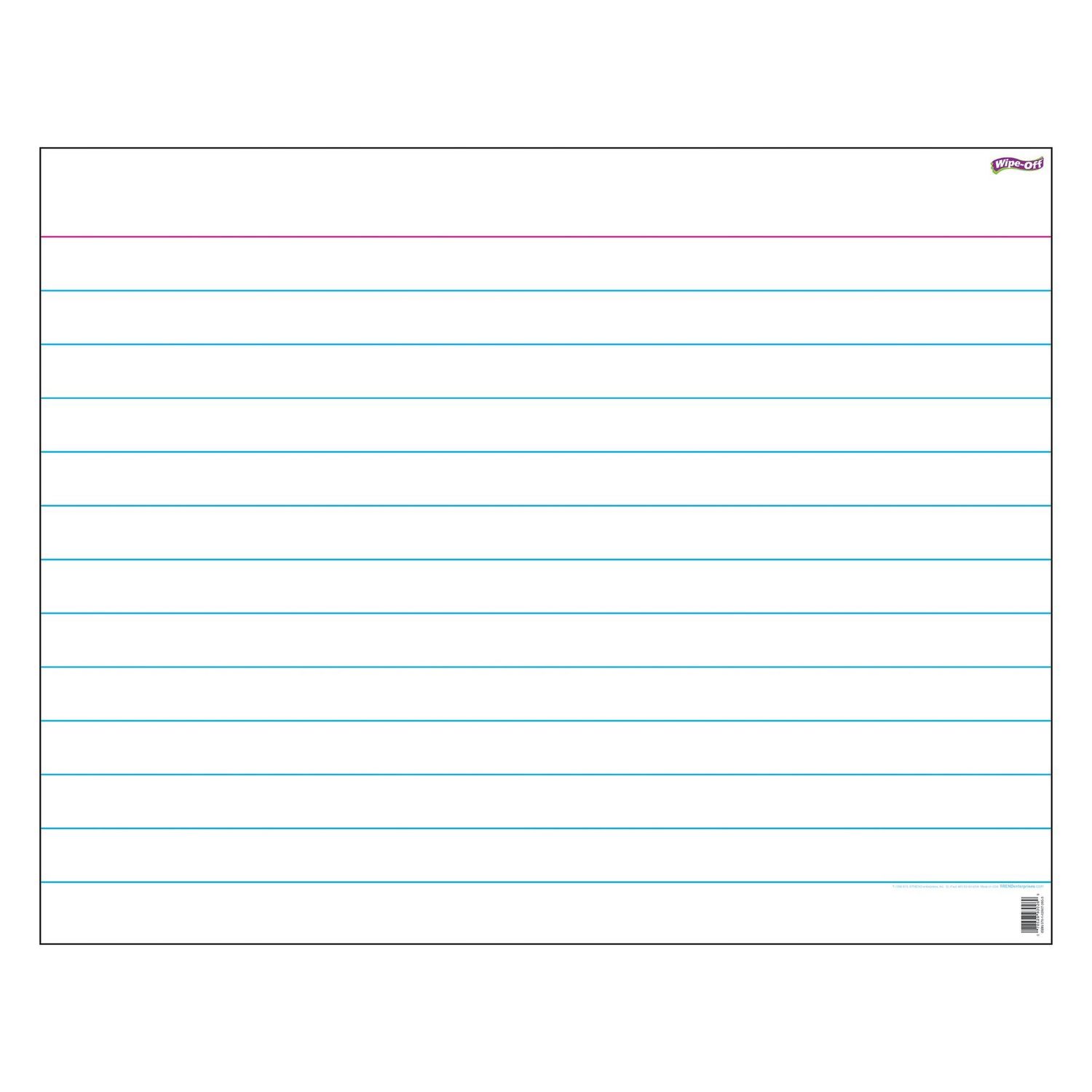 Index Card (white) Wipe-Off Chart