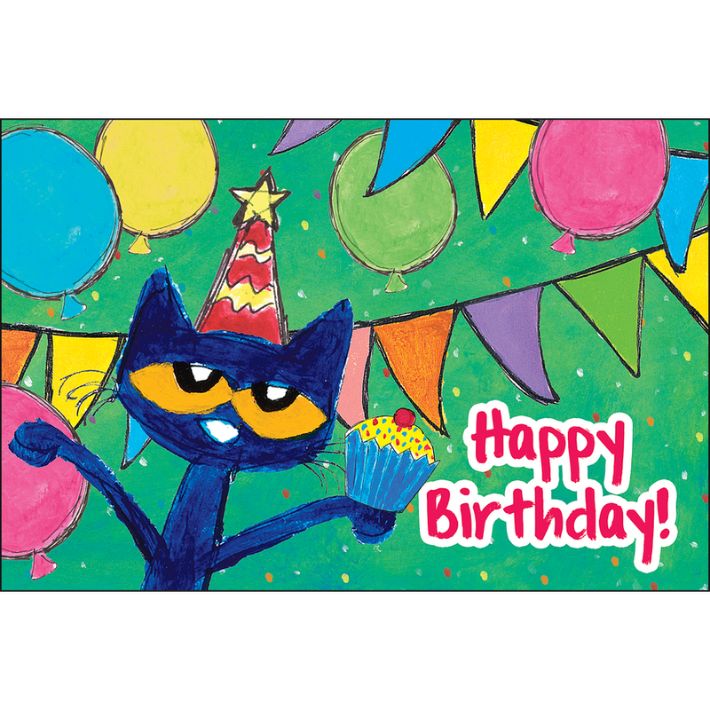 Pete the Cat Happy Birthday Post Cards
