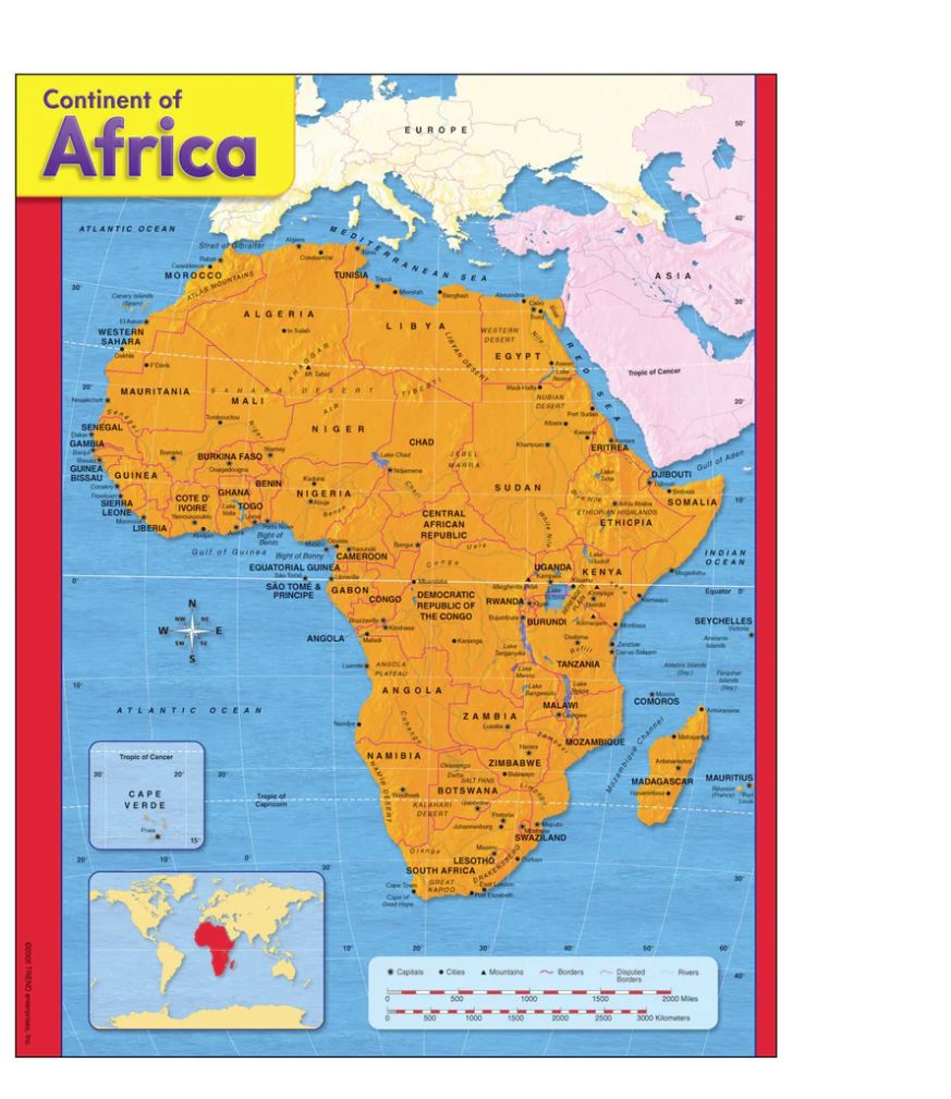Continent of Africa Learning Chart