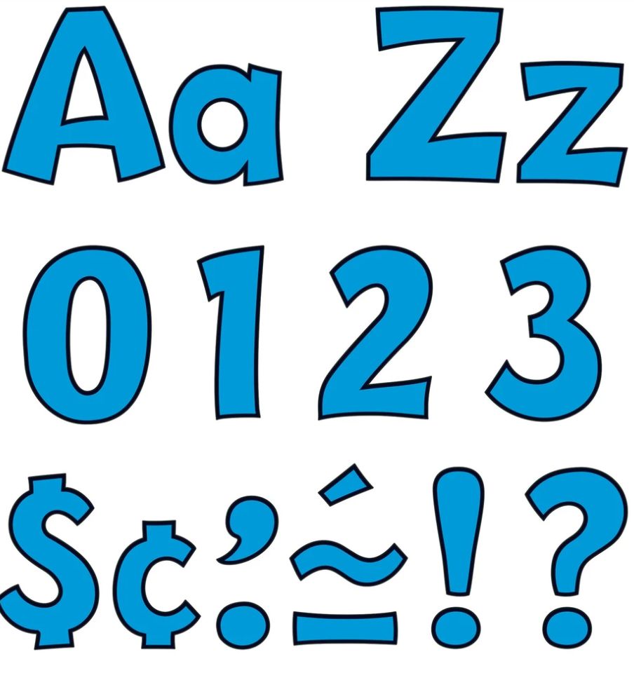 Blue 4-Inch Playful Uppercase/Lowercase Combo Pack (English/Spanish) Ready Letters