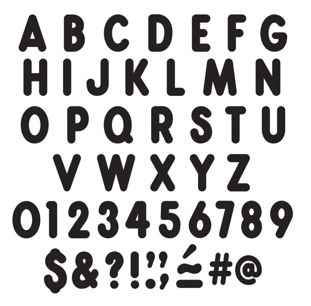 Black 7-Inch Billboard Uppercase (English/Spanish) Ready Letters