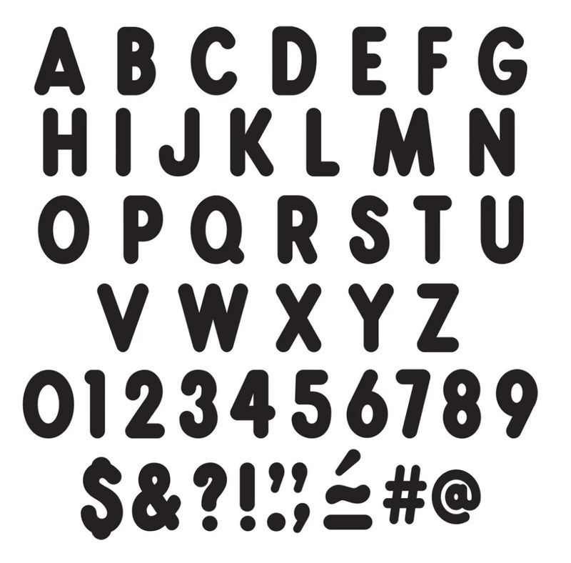 Black 7-Inch Billboard Uppercase (English/Spanish) Ready Letters