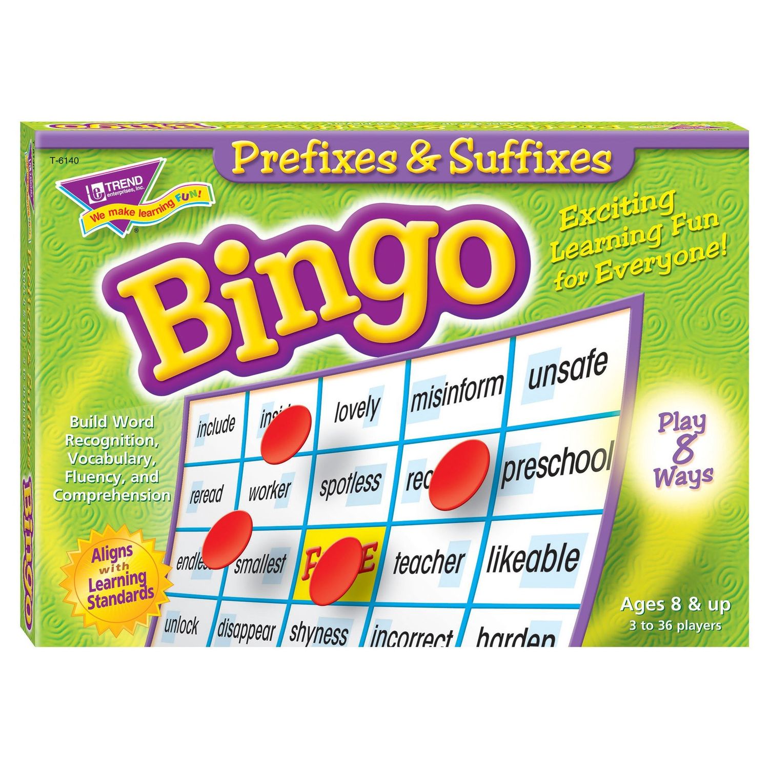 Prefixes &amp; Suffixes Bingo Game