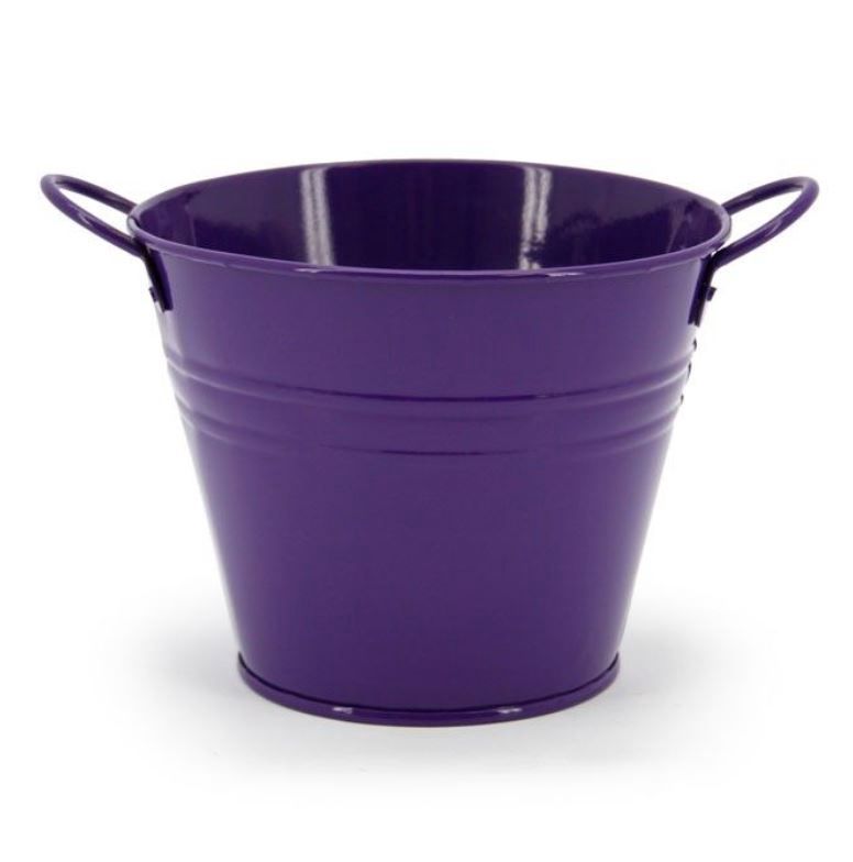 Purple Metal Bucket with Ear Handles