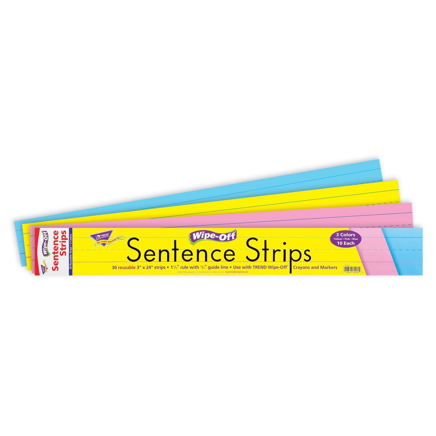 4002 24-Inch Multicolor Wipe-Off¬Æ Sentence Strips