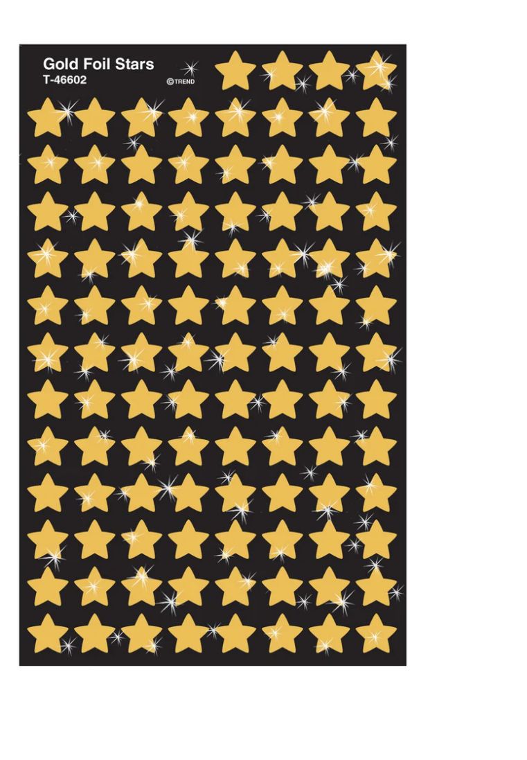 Gold Stars superShapes Stickers Foil