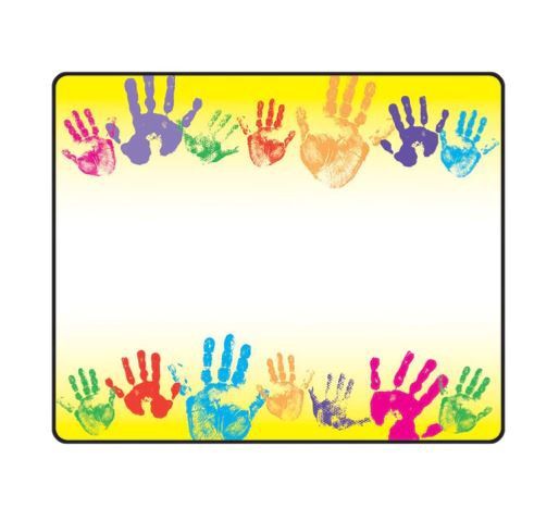 Rainbow Handprints Name Tags