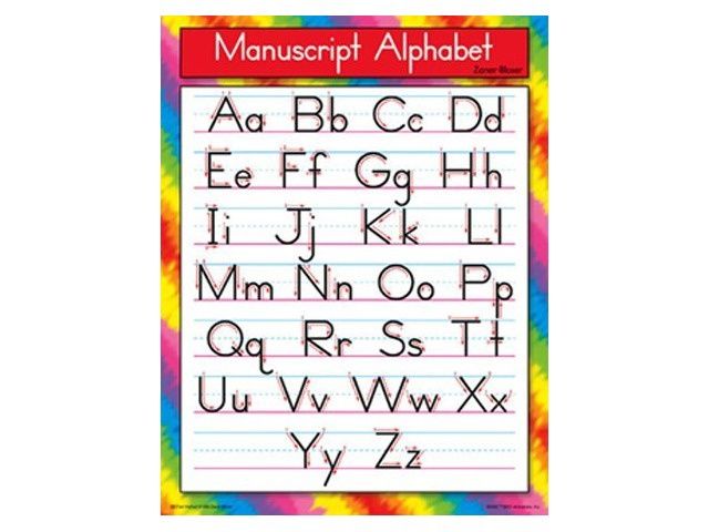 Manuscript Alphabet ZB Learning Chart