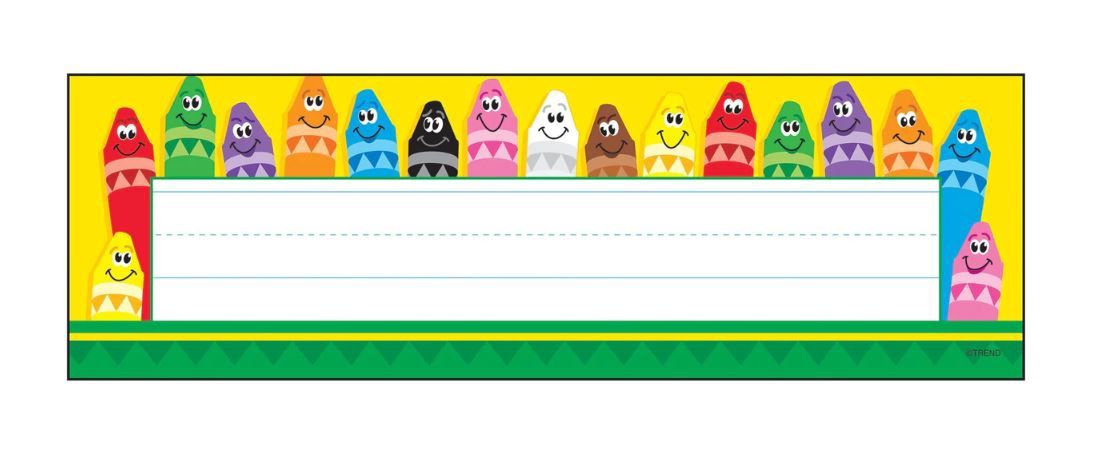 Colorful Crayons Name Plates
