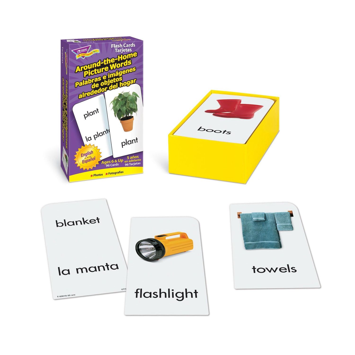 Around-the-Home Picture Words (EN/SP) Skill Drill Flash Cards