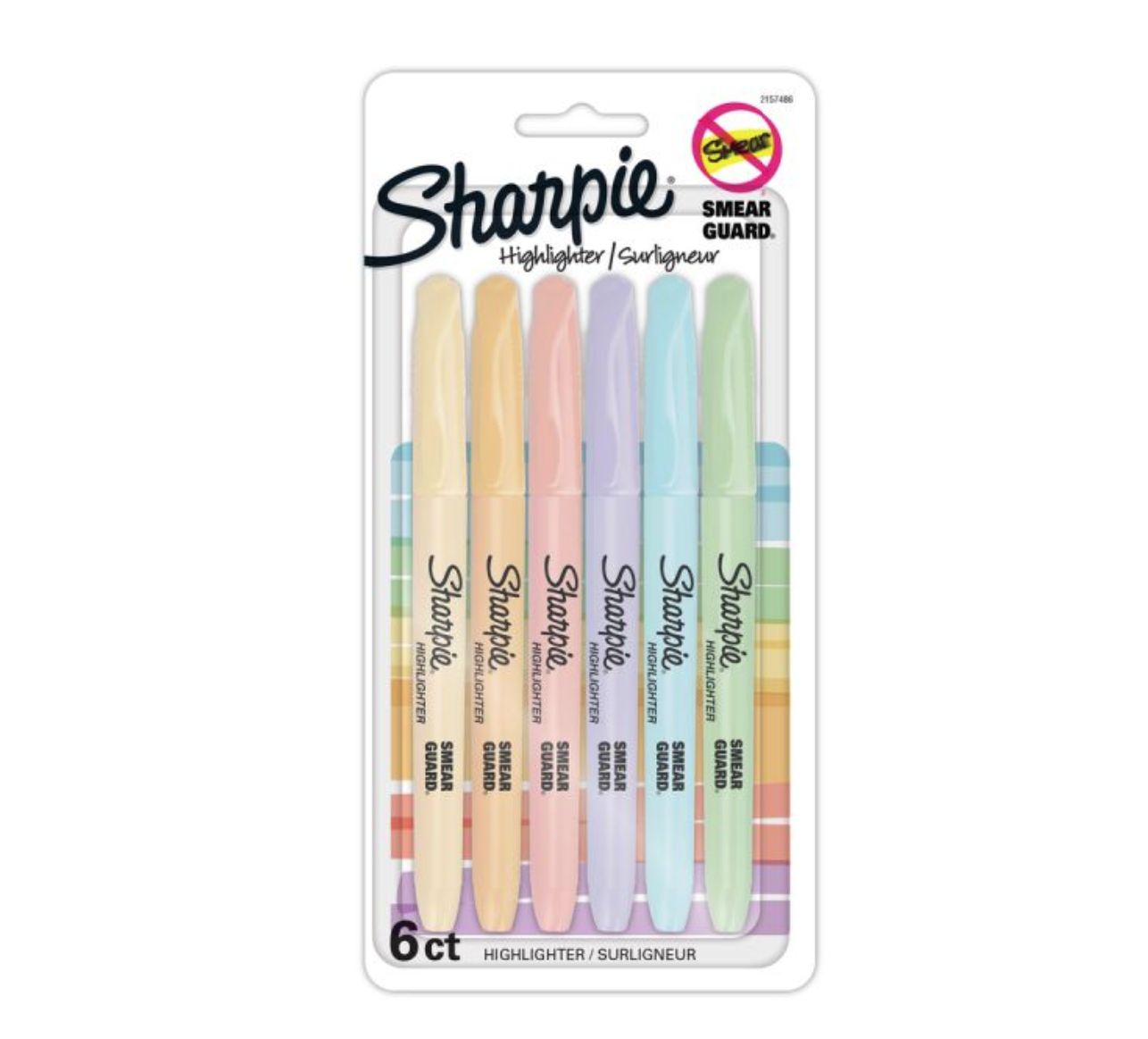 Sharpie Accent Pastel Highlighters w/Smear Guard Chisel Marker Point Style - Assorted - 6 / Pack