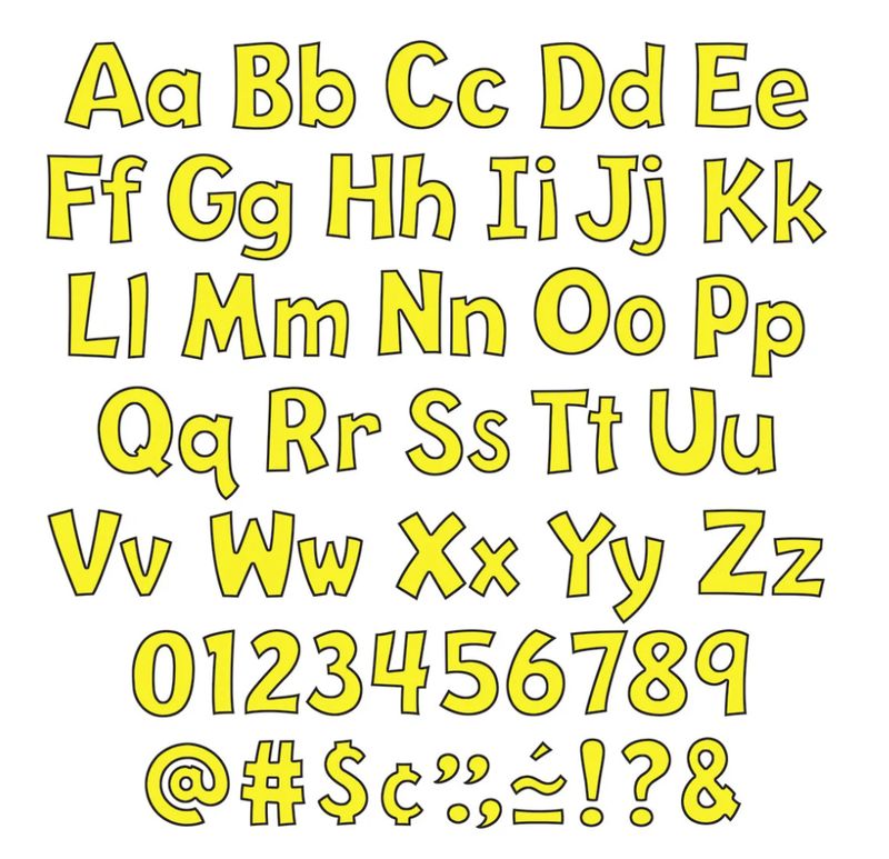 Yellow 4-Inch Playful Uppercase/Lowercase Combo Pack (English/Spanish) Ready Letters¬Æ