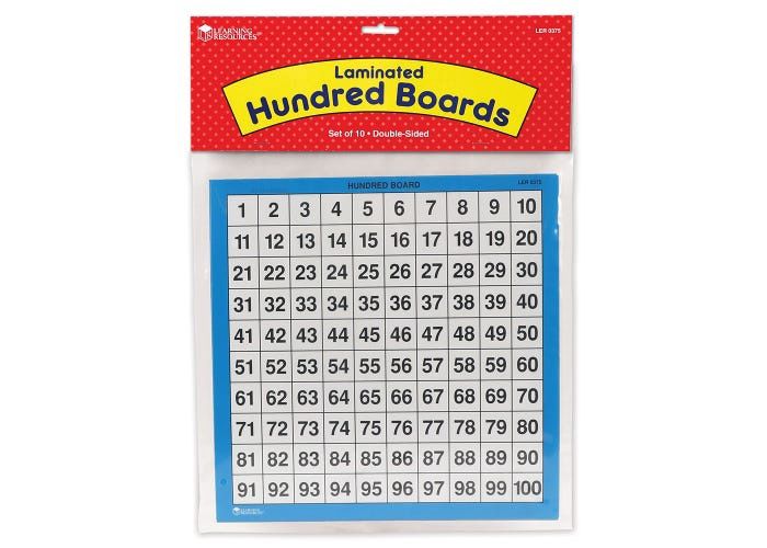 Laminated Hundred Boards (Set of 10)