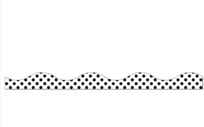 Magnetic Scalloped Large Black Dots on White Border