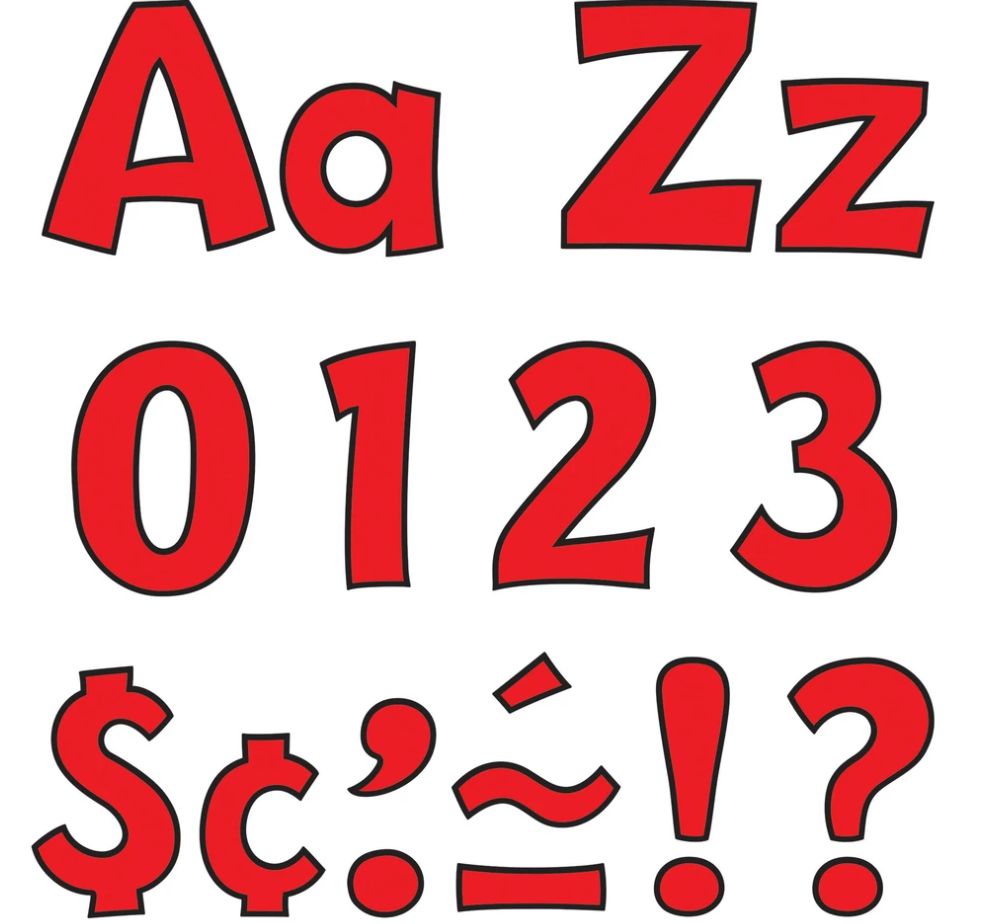 Red 4-Inch Playful Uppercase/Lowercase Combo Pack (English/Spanish) Ready Letters