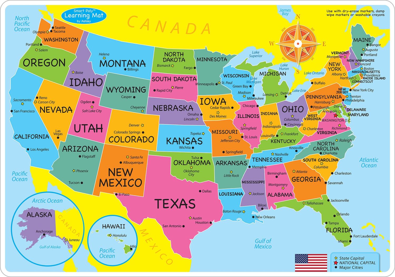 95000 US Map Learning Mat