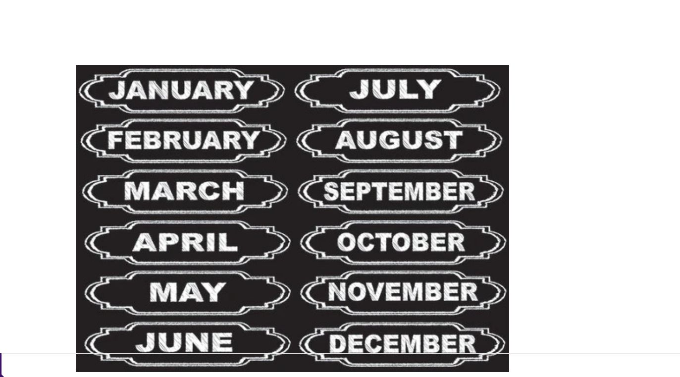 Magnetic Die-Cut Timesavers &amp; Labels, Chalk Look Months Of The Year