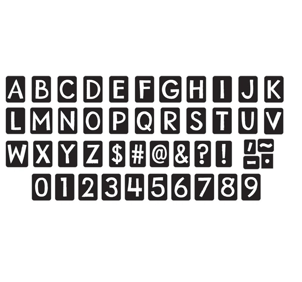 Black 4-Inch Tiles Uppercase (English/Spanish) Ready Letters