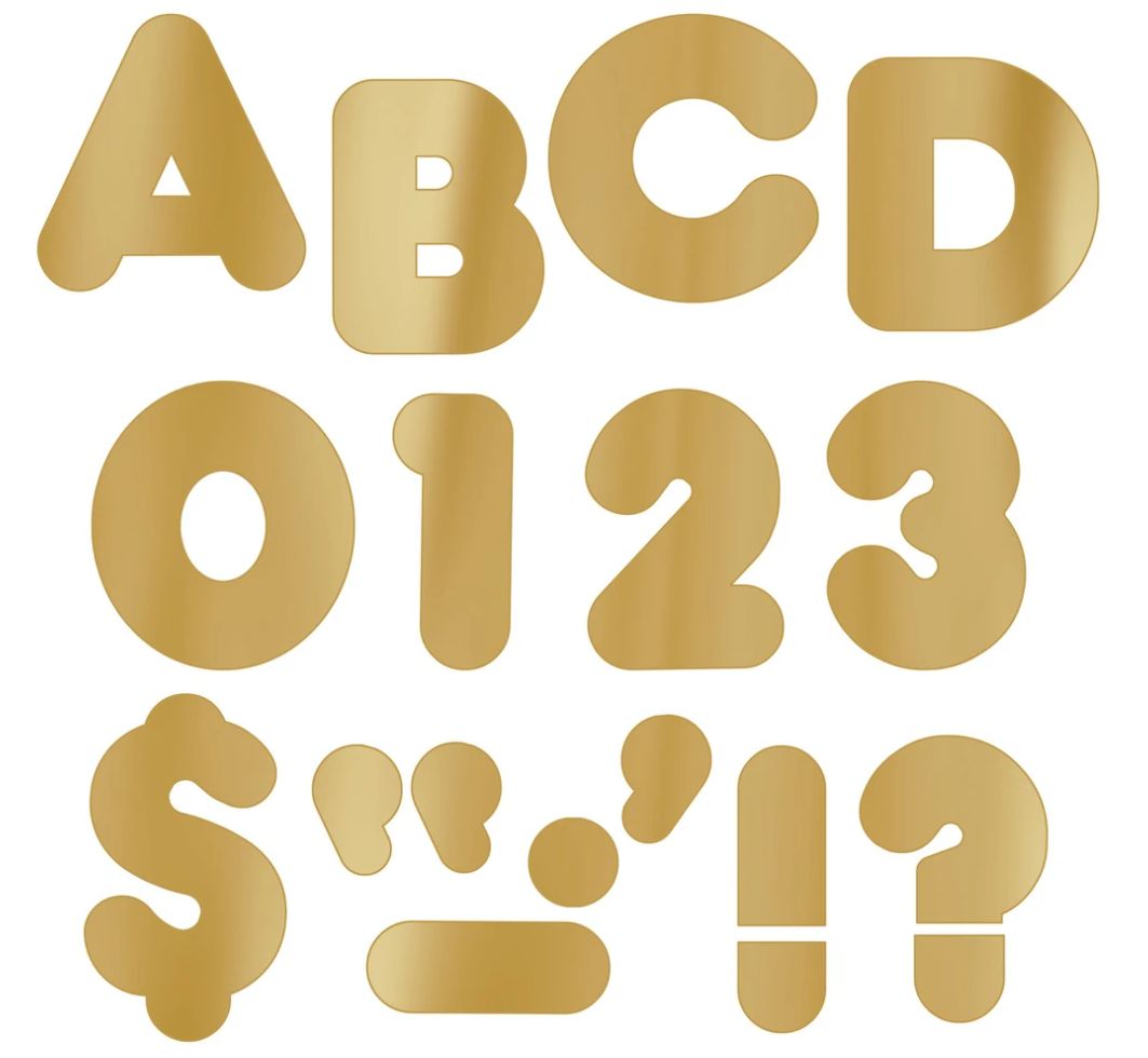 Gold Metallic 4in Uppercase Ready Letters
