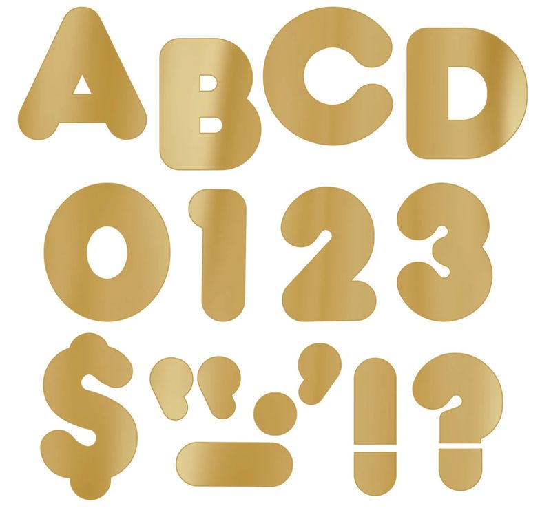 Gold Metallic 4in Uppercase Ready Letters