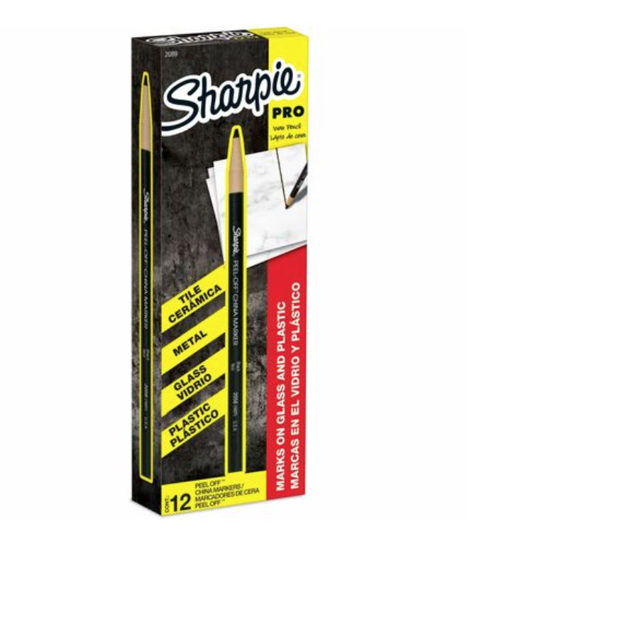 Sharpie Peel-Off Paper China Markers Black Lead - Black Barrel - 1 Dozen