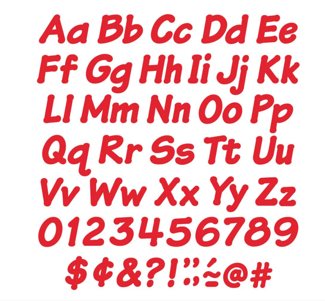 Red 4-Inch Italic Uppercase/Lowercase Combo Pack (English/Spanish) Ready Letters¬Æ