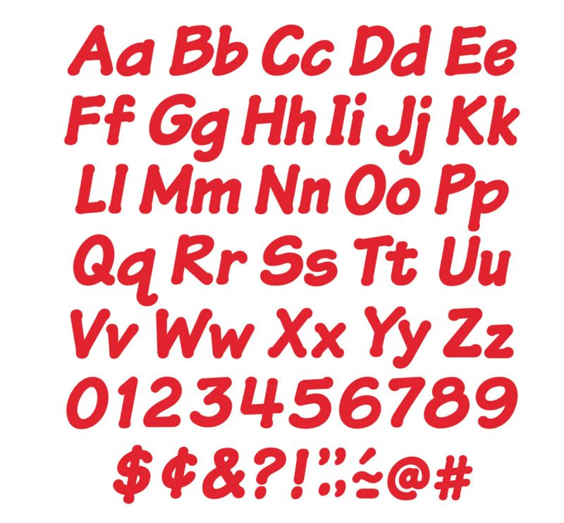Red 4-Inch Italic Uppercase/Lowercase Combo Pack (English/Spanish) Ready Letters¬Æ