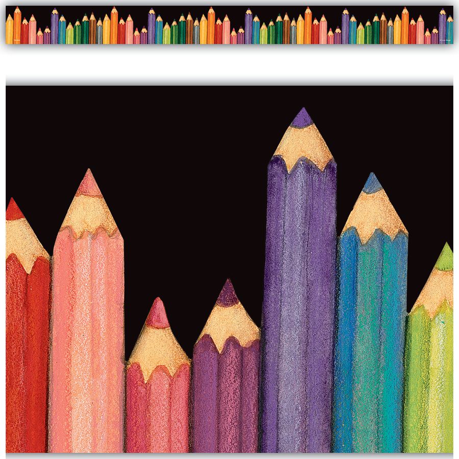Colored Pencils Straight Border Trim from Susan Winget