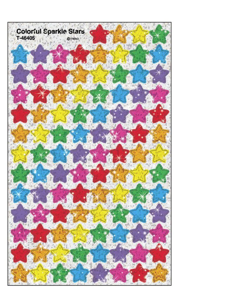Colorful Stars Super Shapes Stickers Sparkle