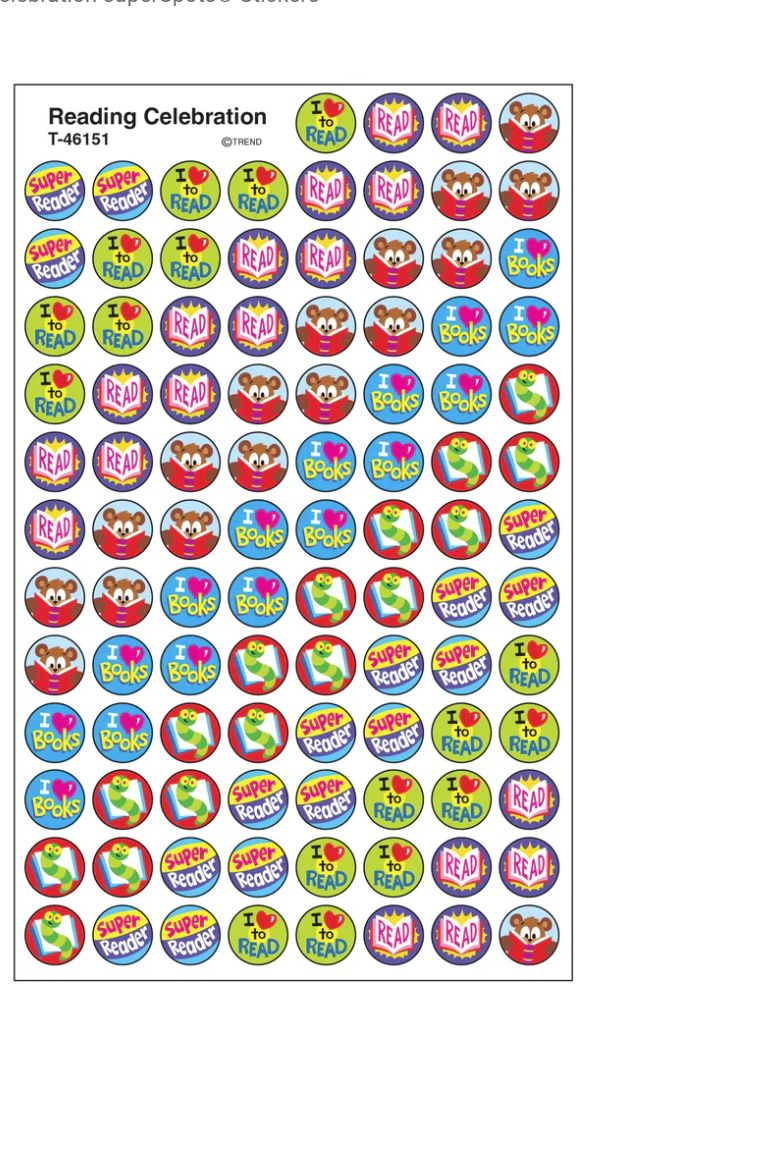 Reading Celebration Super Spots Stickers
