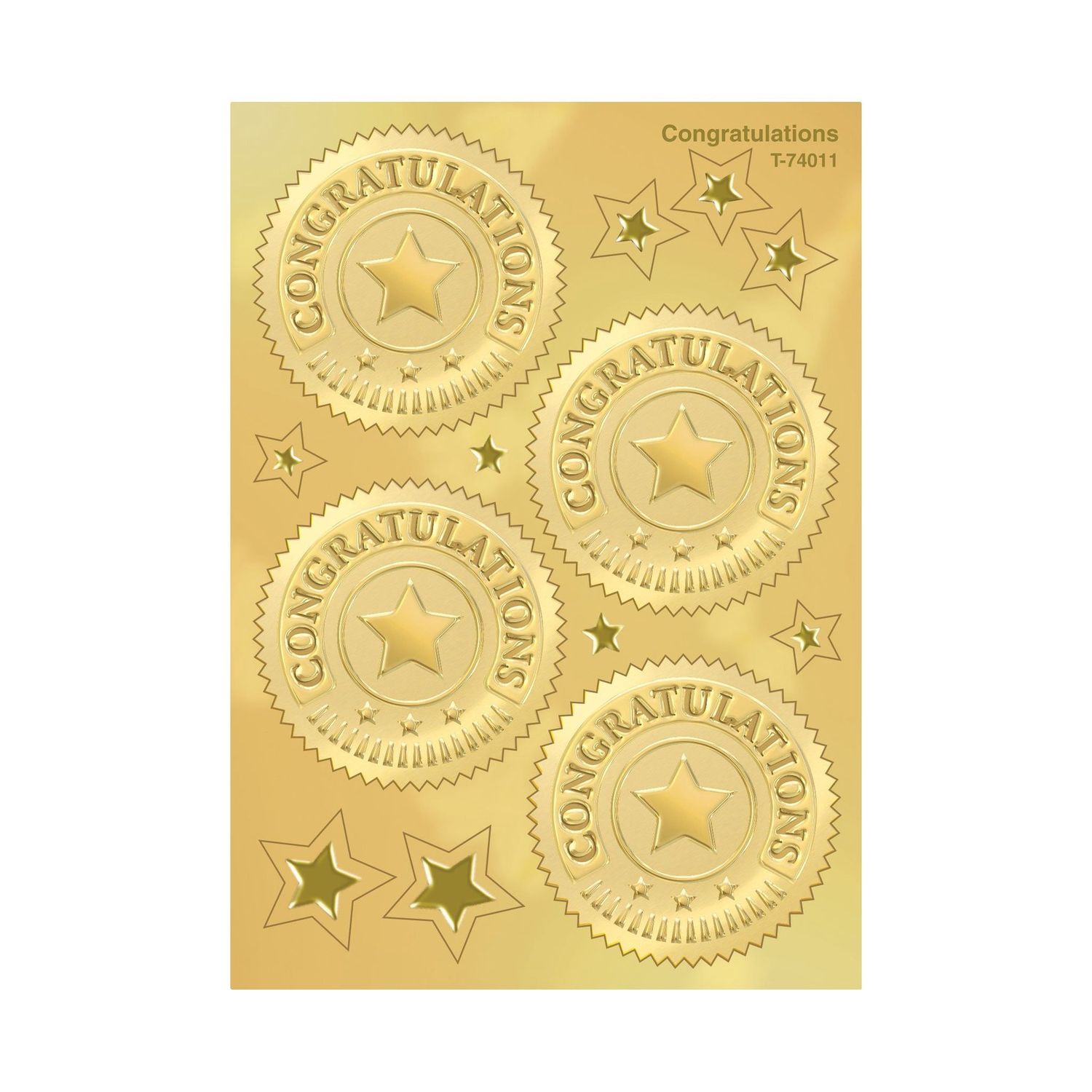 Congratulations (Gold) Award Seals Stickers