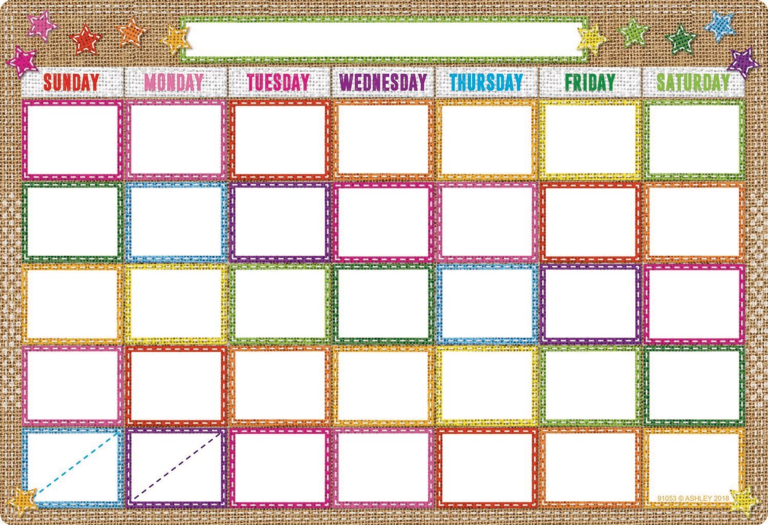 Burlap Stitched Calendar Smart Poly Chart