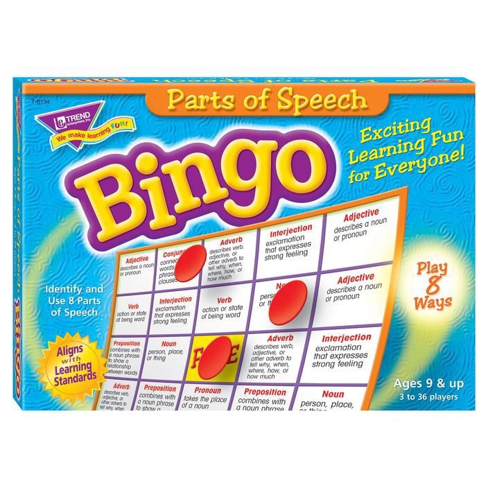 Parts of Speech Bingo Game