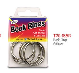 Book Rings 1&quot; (6 per box)