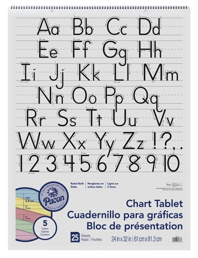 1.5" Colored Pacon Chart Tablet, 24 x 32 Inches, 25 Sheets
