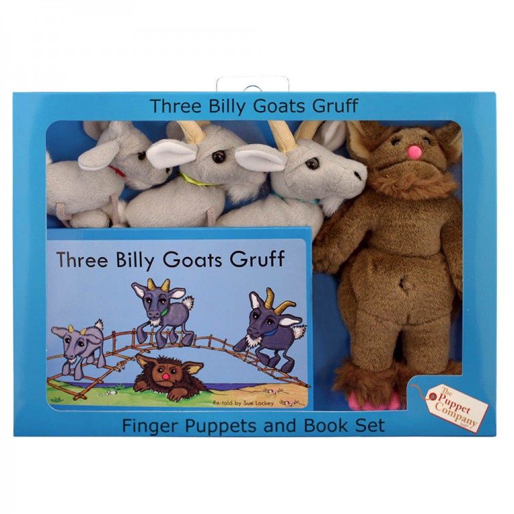 Three Billy Goats Gruff Finger Puppets &amp; Book Set