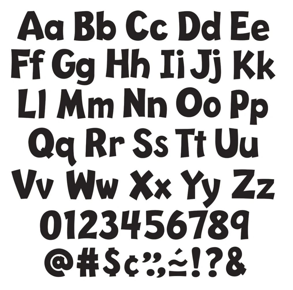 Black 4-Inch Playful Uppercase/Lowercase Combo Pack (English/Spanish) Ready Letters